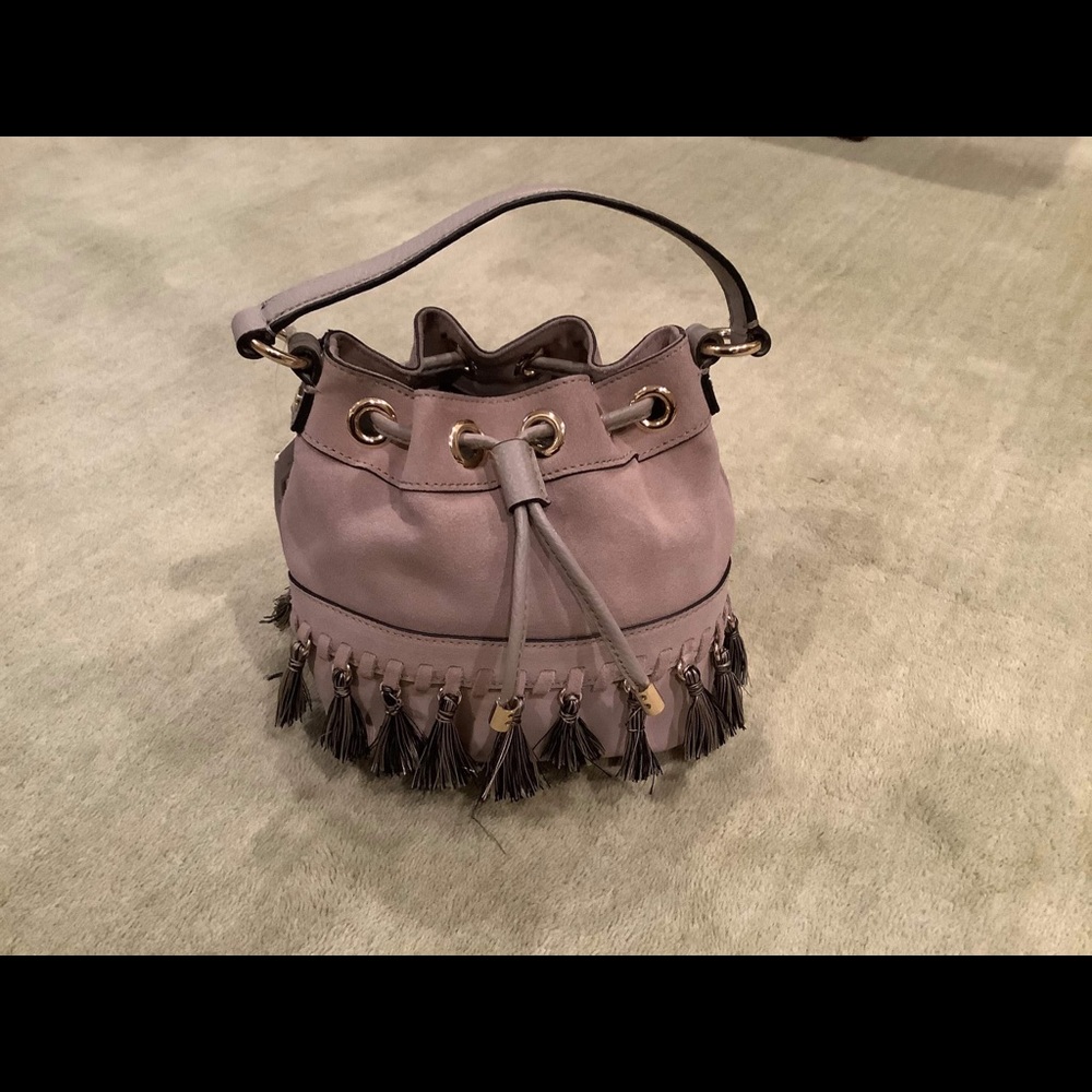 Milly Suede Small Bucket Crossbody Bag